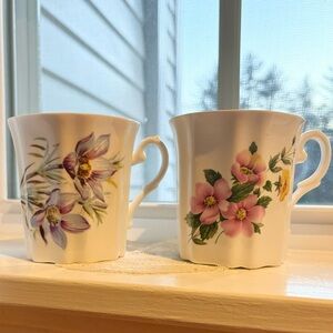 Floral Porcelain Coffee Mug Set Royal Grafton and Canada Classic EUC